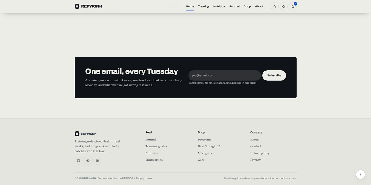 REPWORK theme in dark mode