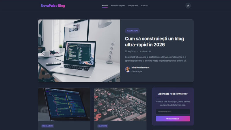 NovaPulse WordPress blog theme video preview
