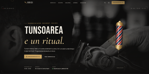 BRICI barbershop Shopify theme homepage with cinematic 3D intro