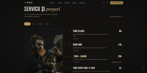 BRICI service menu with prices, durations and category filters