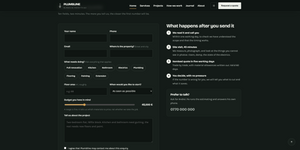 Plumbline theme quote request form